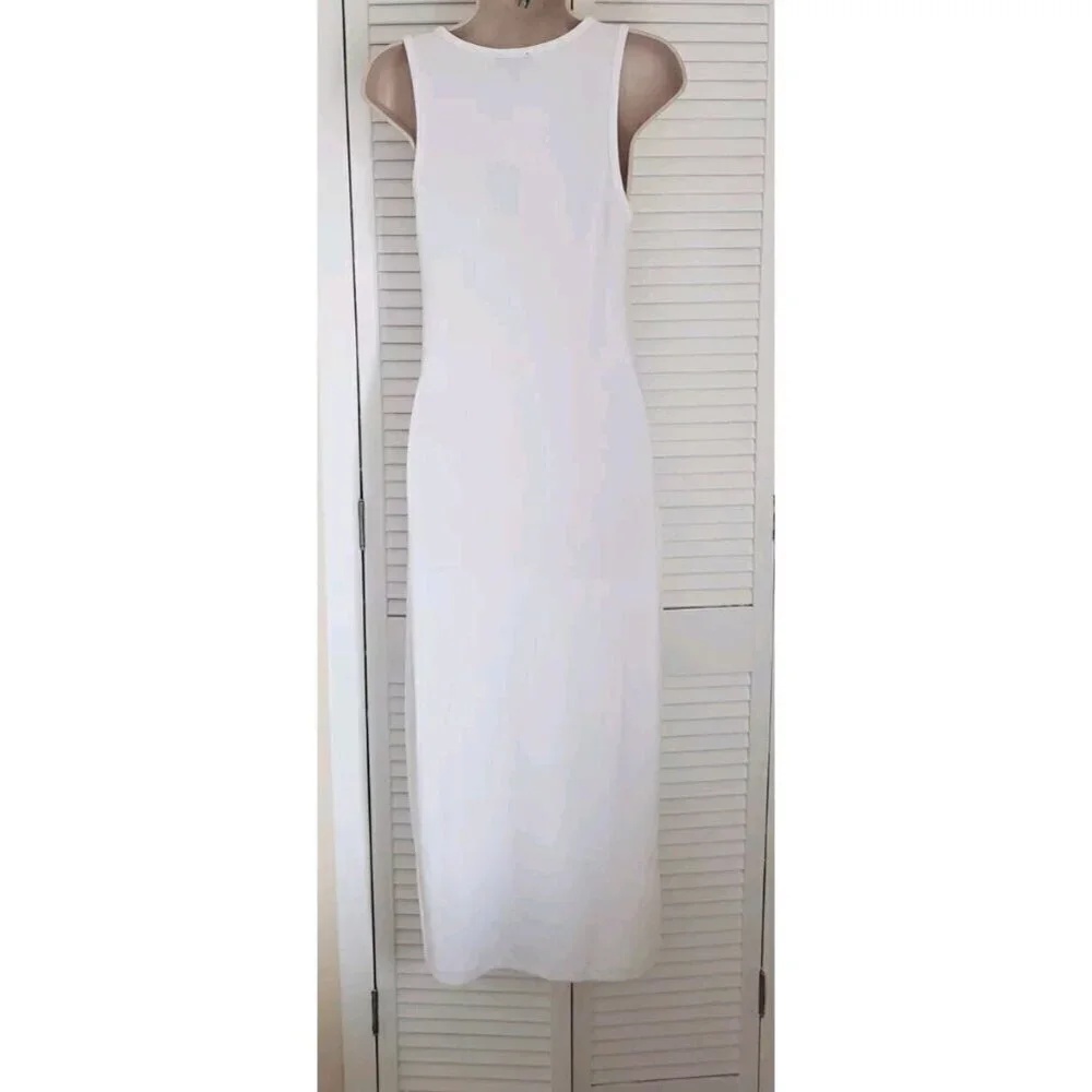 NWT TRUE RELIGION WHITE LACE UP HS LOGO MIDI DRESS MEDIUM - Picture 6 of 9